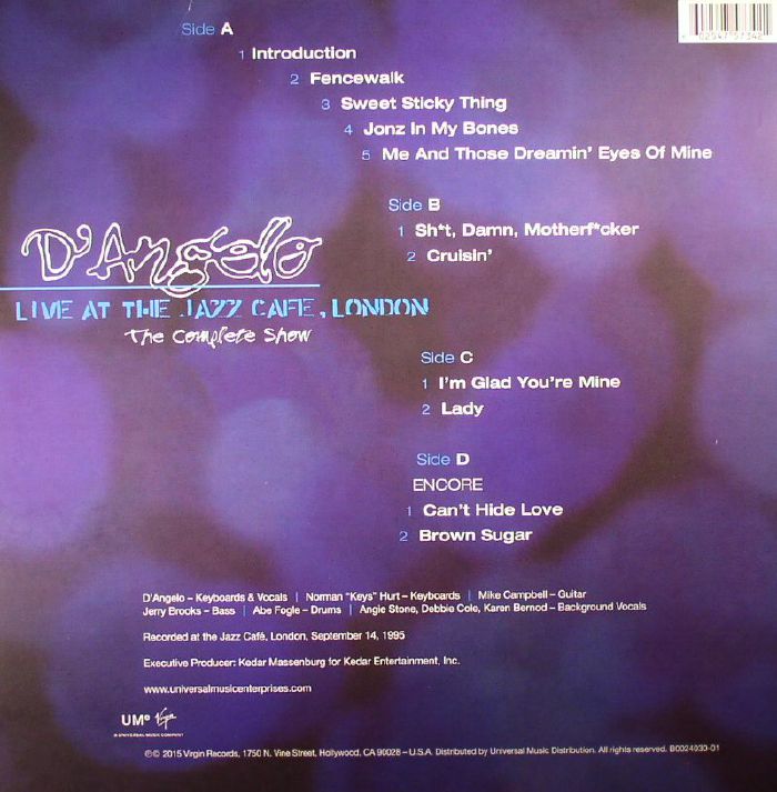 D'Angelo - Live At The Jazz Cafe London - {Vinyl LP}